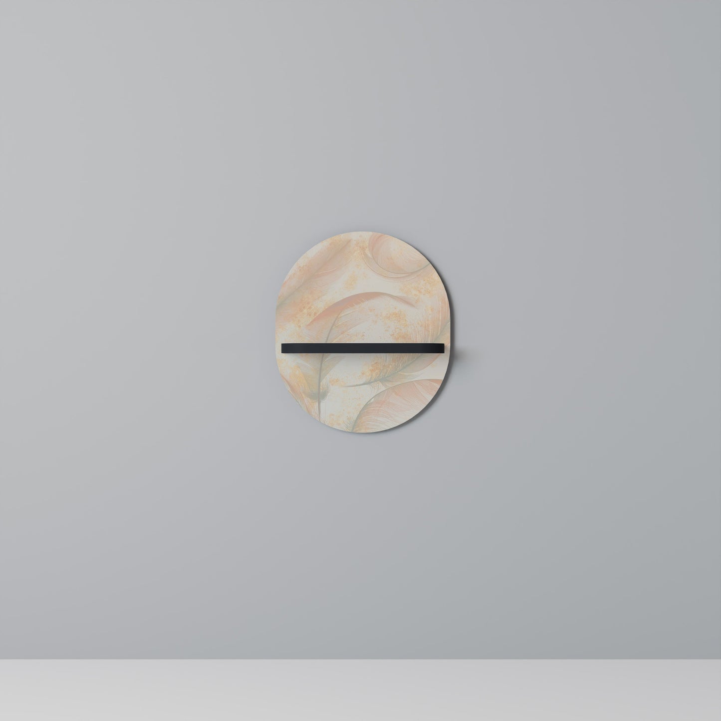 AURA OF LIGHT Oval Art Shelf In Black Finish