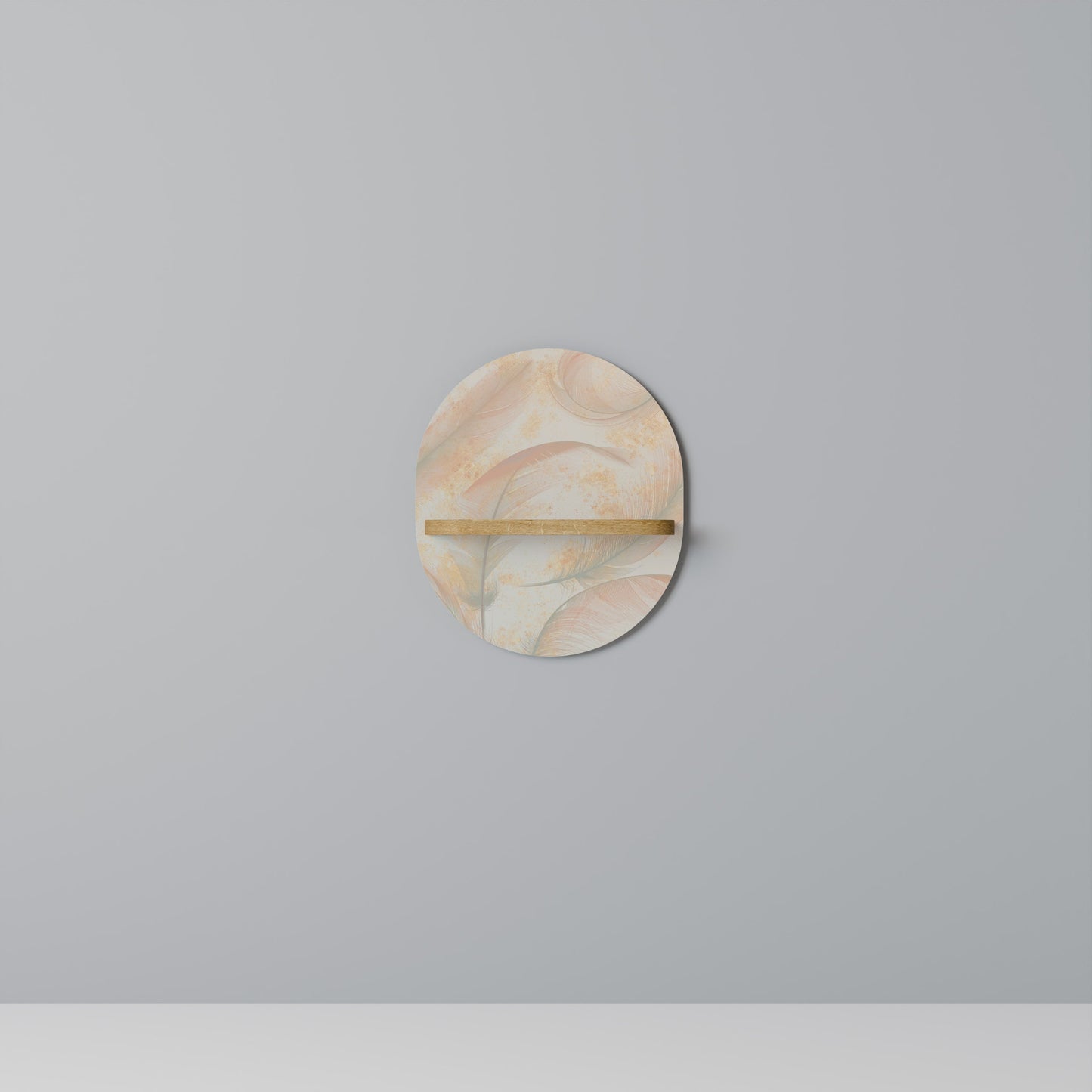 AURA OF LIGHT Mensola Ovale Decorativa in Effetto Rovere