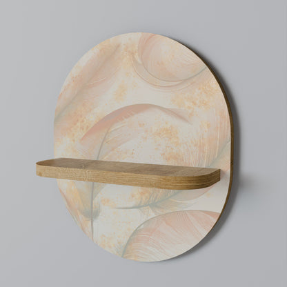 AURA OF LIGHT Mensola Ovale Decorativa in Effetto Rovere