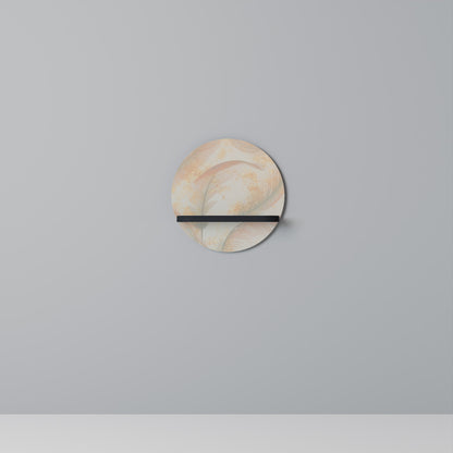 AURA OF LIGHT Round Art Shelf In Black Finish