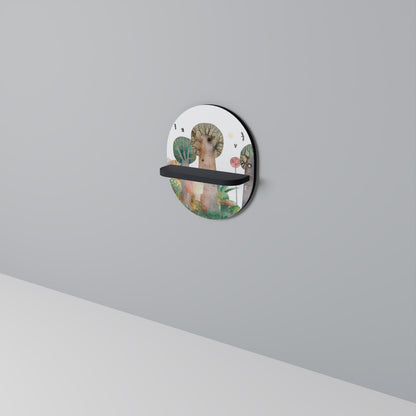 FLIGHT OVER Oval Art Shelf In Black Finish