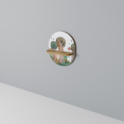 FLIGHT OVER Mensola Ovale Decorativa in Effetto Rovere