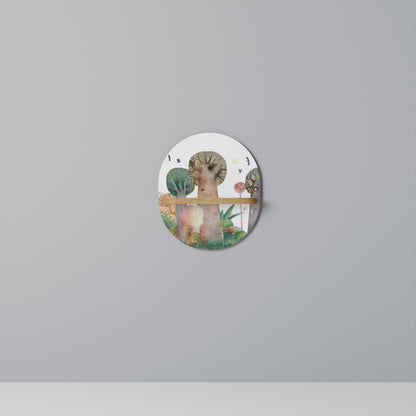 FLIGHT OVER Mensola Ovale Decorativa in Effetto Rovere