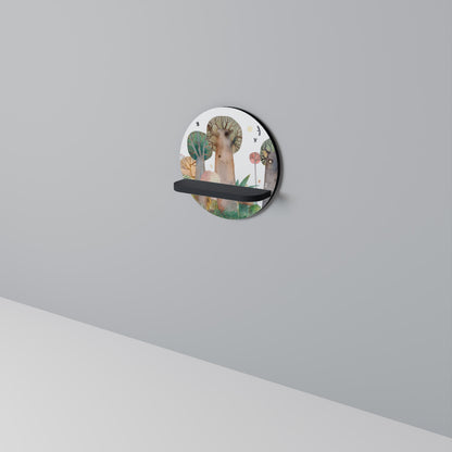 FLIGHT OVER Round Art Shelf In Black Finish