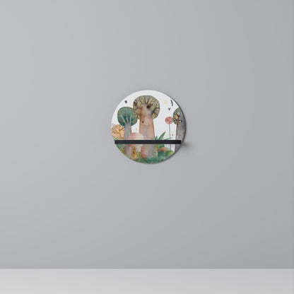 FLIGHT OVER Round Art Shelf In Black Finish