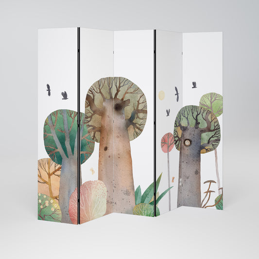 FLIGHT OVER Decorative 5-Panel Room Divider