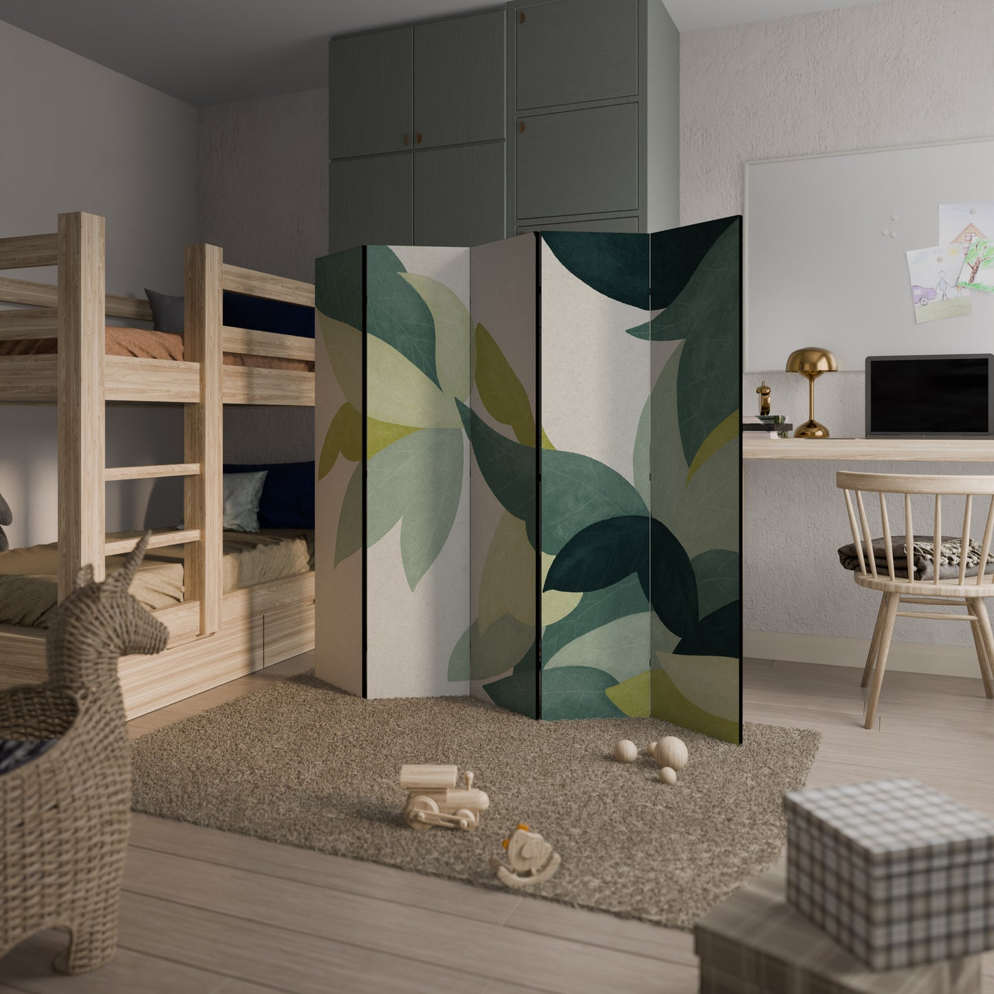 LEAFY VIBRATION Decorative 5-Panel Room Divider