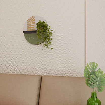 GREENERY WALK Mensola Ovale Decorativa con Finitura Nera