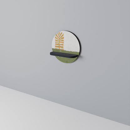 GREENERY WALK Round Art Shelf In Black Finish