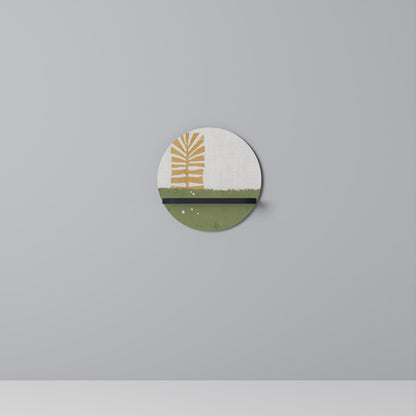 GREENERY WALK Round Art Shelf In Black Finish