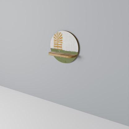 GREENERY WALK Mensola Rotonda Decorativa in Effetto Rovere