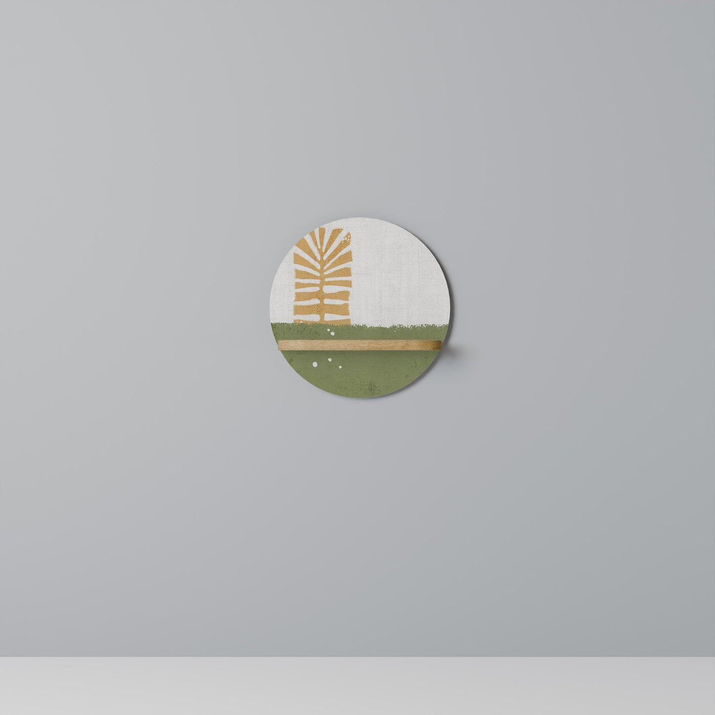 GREENERY WALK Mensola Rotonda Decorativa in Effetto Rovere