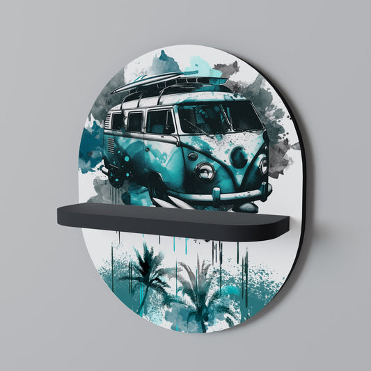 CARAVELLE LEGEND Oval Art Shelf In Black Finish