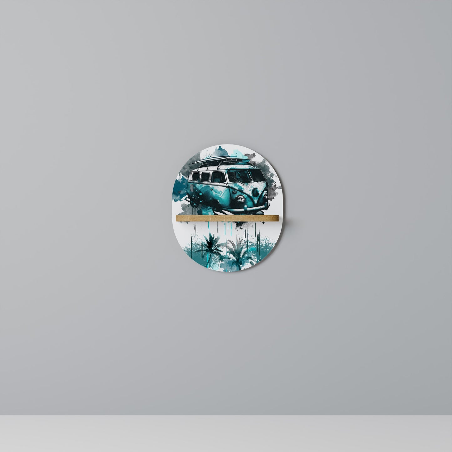 CARAVELLE LEGEND Oval Art Shelf In Oak Effect