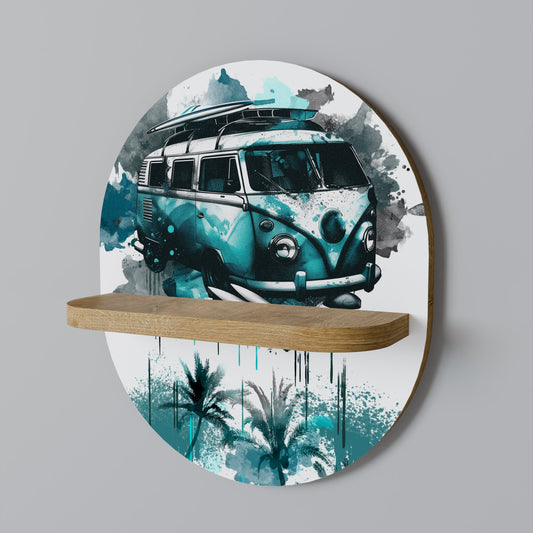 CARAVELLE LEGEND Oval Art Shelf In Oak Effect