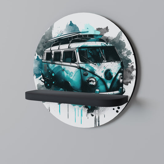 CARAVELLE LEGEND Round Art Shelf In Black Finish