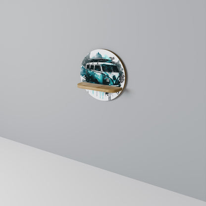 CARAVELLE LEGEND Round Art Shelf In Oak Effect