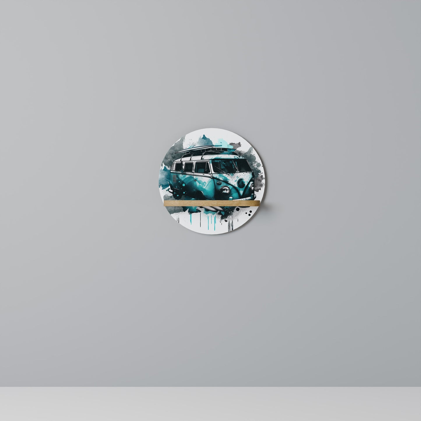 CARAVELLE LEGEND Round Art Shelf In Oak Effect