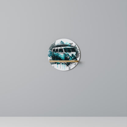 CARAVELLE LEGEND Round Art Shelf In Oak Effect