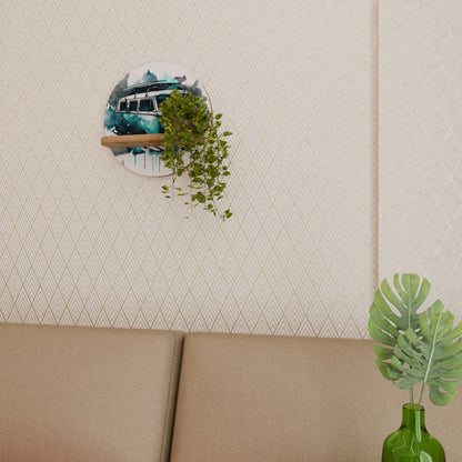 CARAVELLE LEGEND Round Art Shelf In Oak Effect