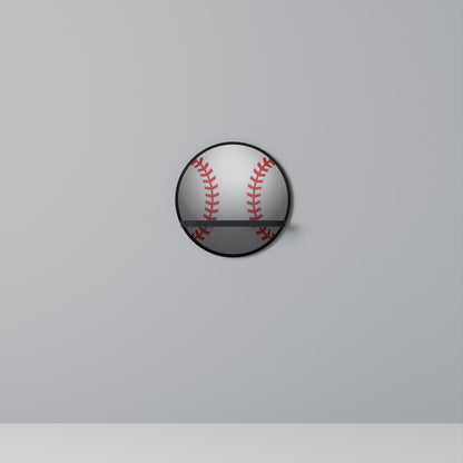 BASEBALL AlLURE Round Art Shelf In Black Finish