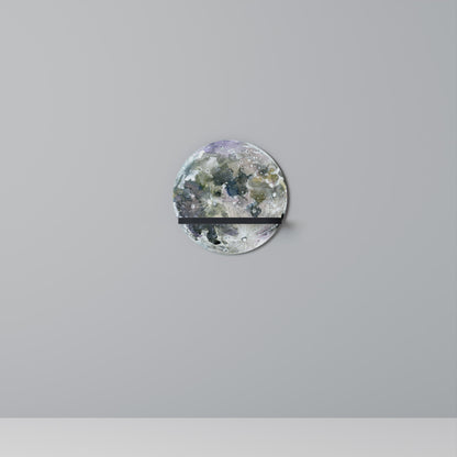 MOON WANDER Round Art Shelf In Black Finish