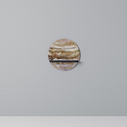 JUPITER WALK Round Art Shelf In Black Finish