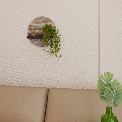 JUPITER WALK Round Art Shelf In Black Finish