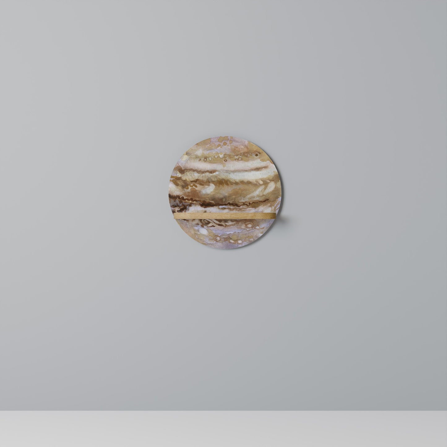 JUPITER WALK Mensola Rotonda Decorativa in Effetto Rovere