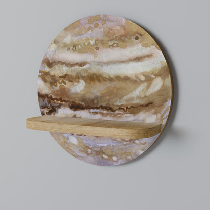 JUPITER WALK Mensola Rotonda Decorativa in Effetto Rovere