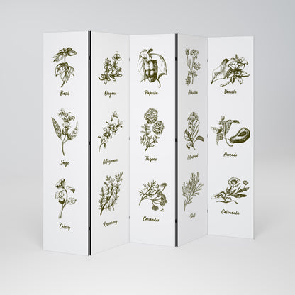 HERBAL FINESSE - ENG Decorative 5-Panel Room Divider