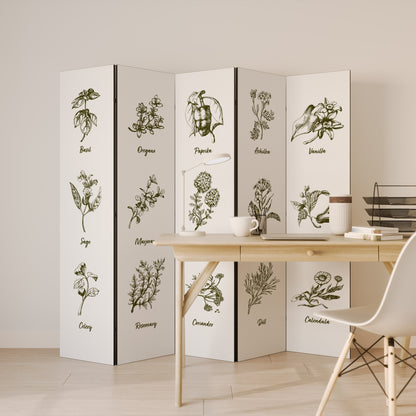 HERBAL FINESSE - ENG Decorative 5-Panel Room Divider