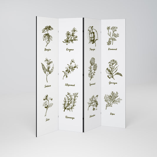 WHISPERS OF WILD HERBS Decorative 4-Panel Room Divider
