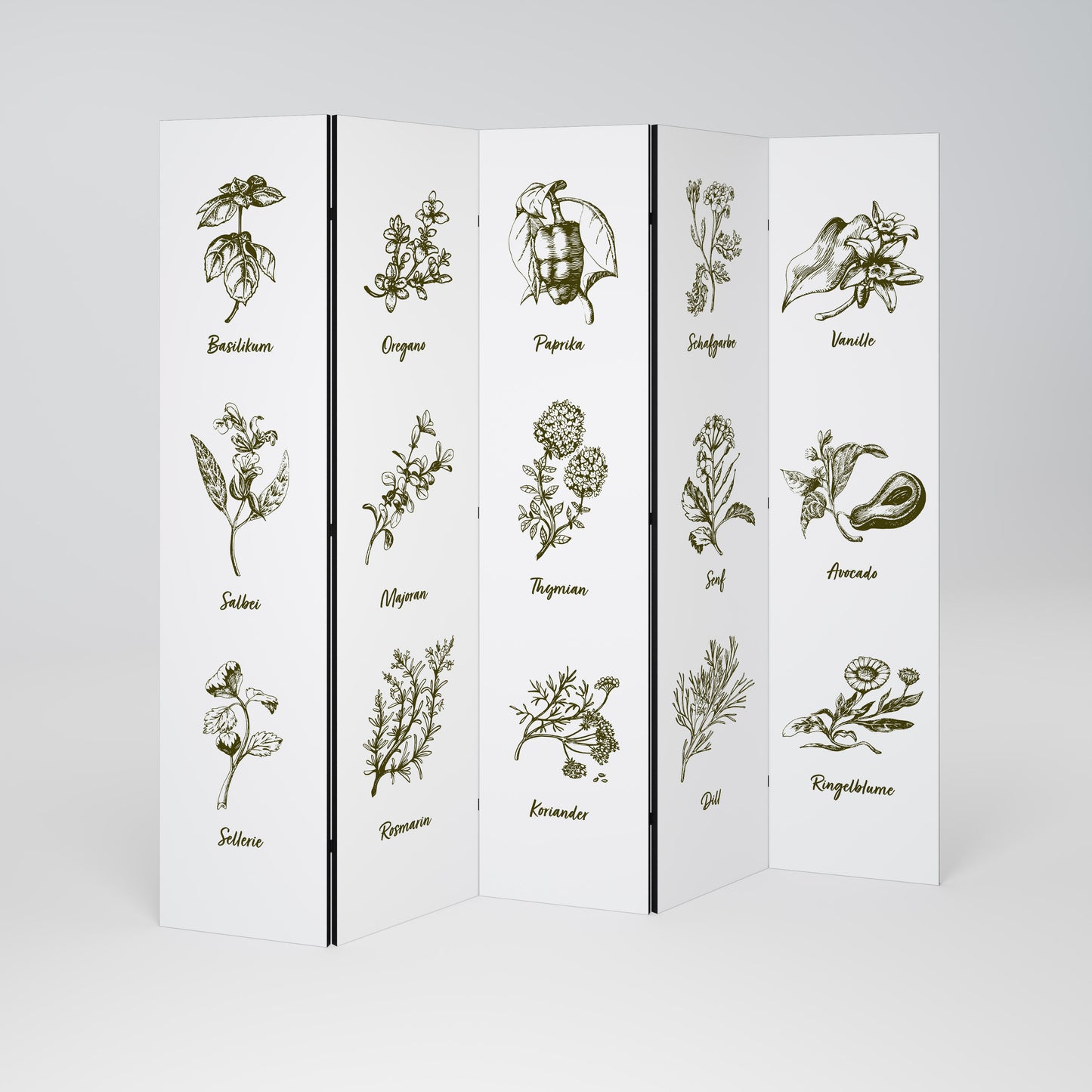 HERBAL FINESSE - DE Decorative 5-Panel Room Divider