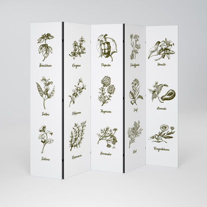 HERBAL FINESSE - DE Decorative 5-Panel Room Divider