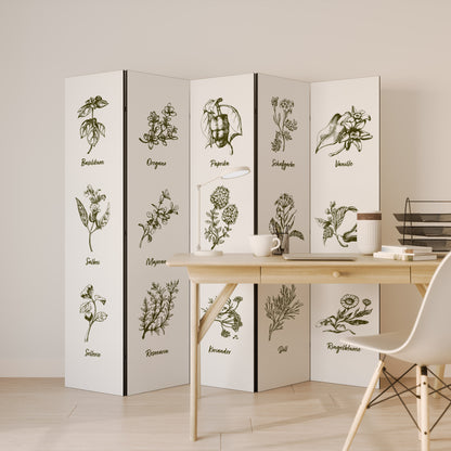 HERBAL FINESSE - DE Decorative 5-Panel Room Divider