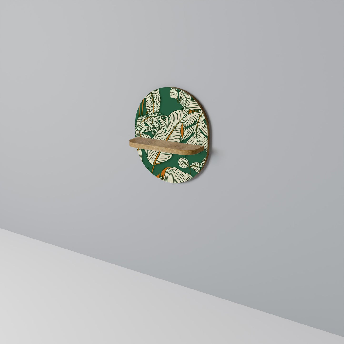 VERDANT PLEASURES Oval Art Shelf In Oak Effect