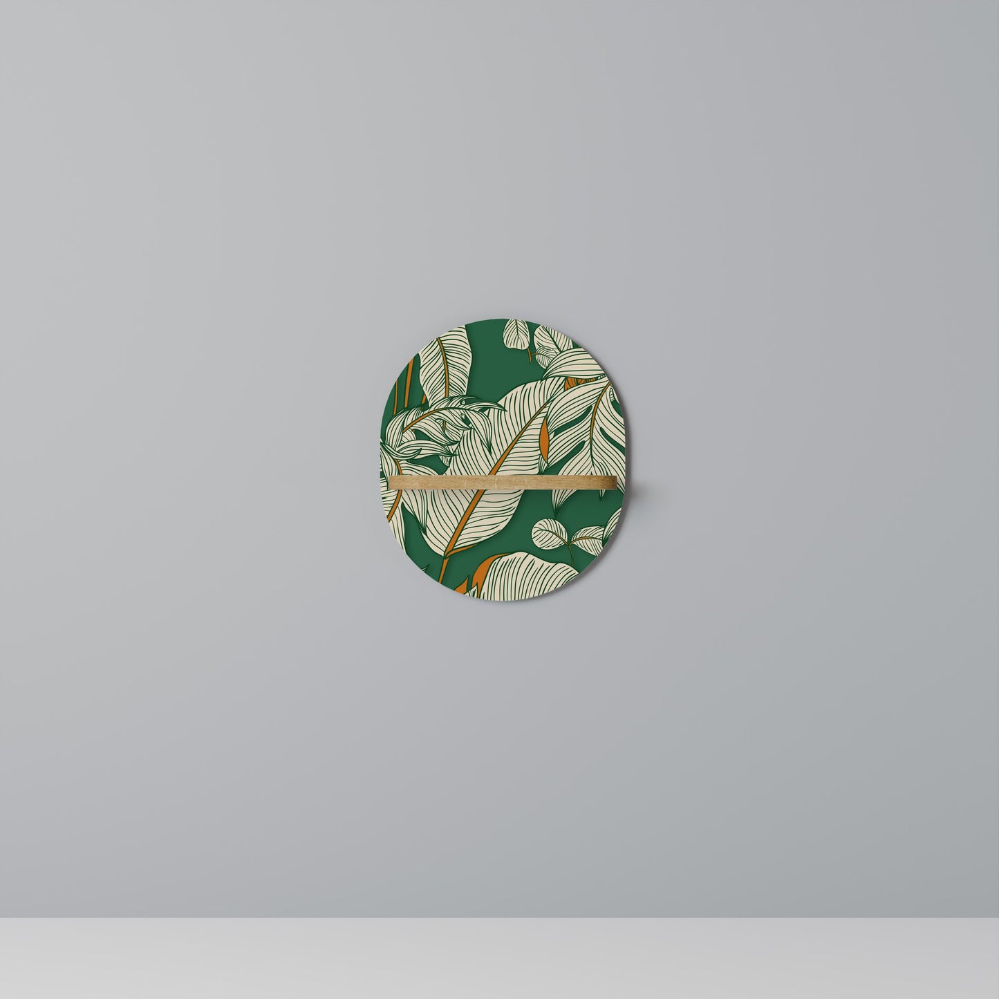 VERDANT PLEASURES Oval Art Shelf In Oak Effect