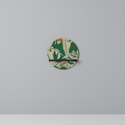 VERDANT PLEASURES Round Art Shelf In Black Finish