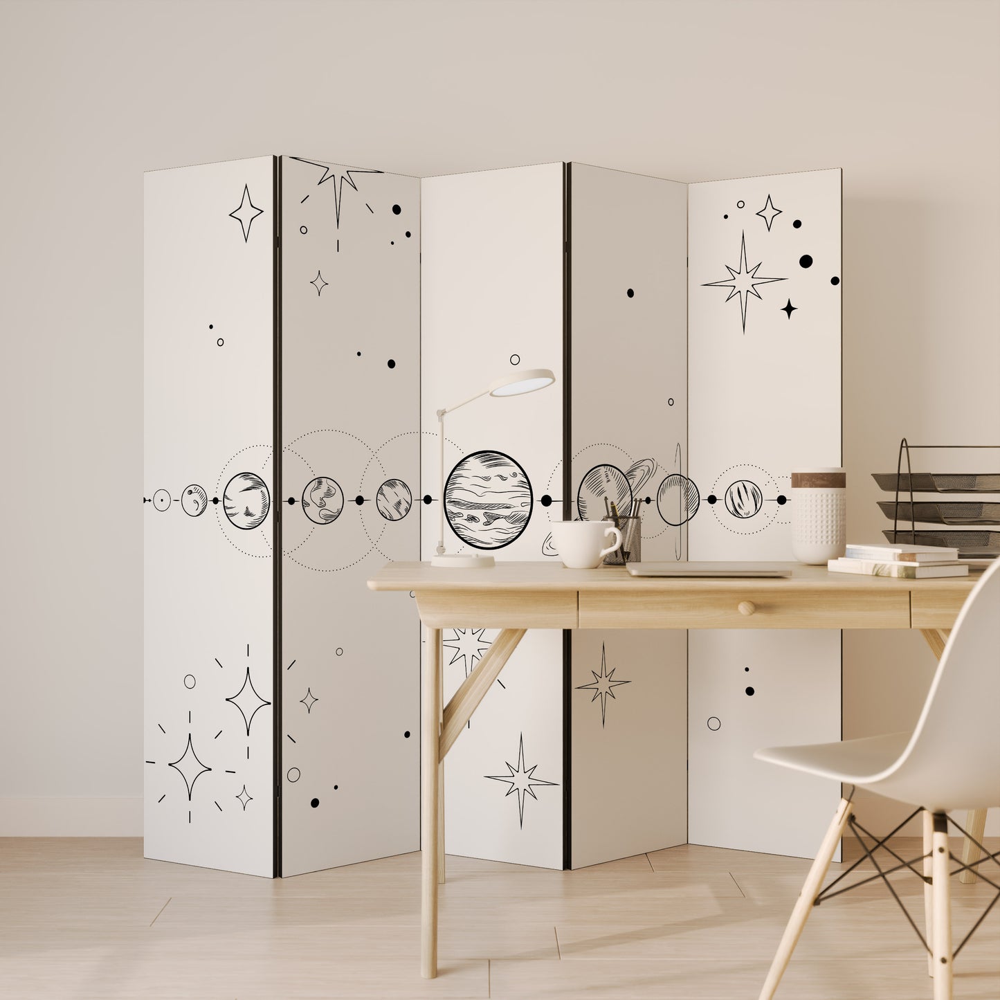 GALAXY OUTLINE Decorative 5-Panel Room Divider