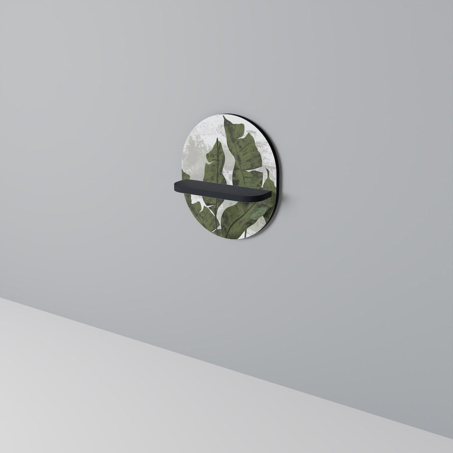 LEAF ECHO Mensola Ovale Decorativa con Finitura Nera