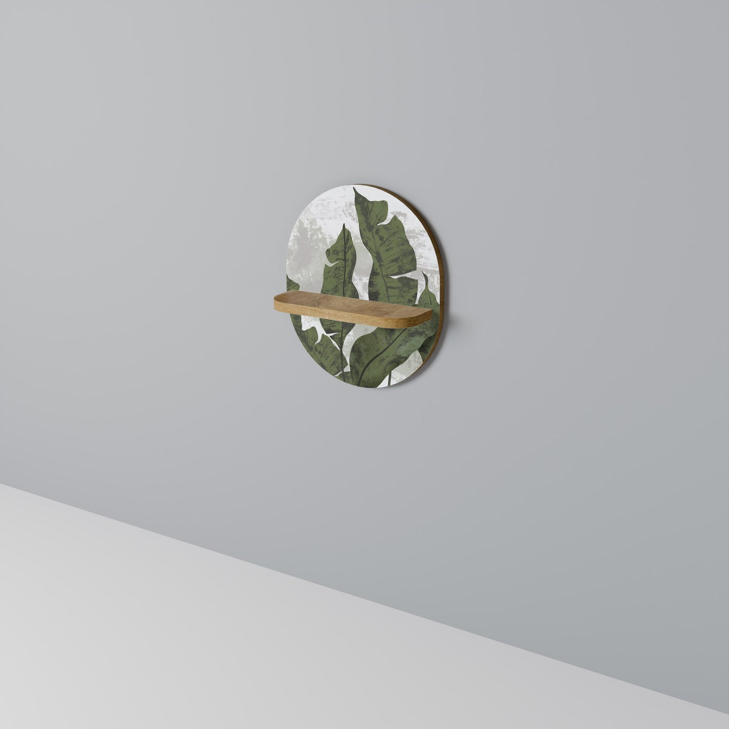 LEAF ECHO Mensola Ovale Decorativa in Effetto Rovere