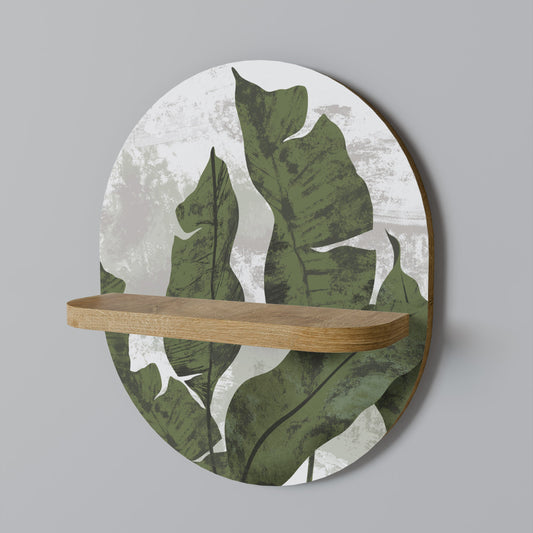 LEAF ECHO Mensola Ovale Decorativa in Effetto Rovere