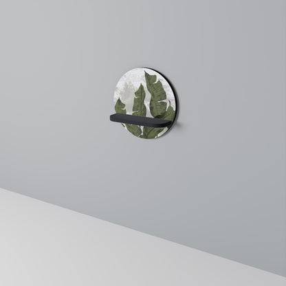 LEAF ECHO Round Art Shelf In Black Finish