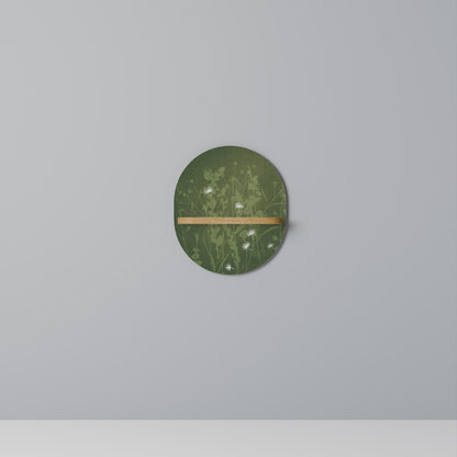 DANDELION HOLD Oval Art Shelf In Oak Effect