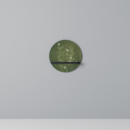 DANDELION HOLD Round Art Shelf In Black Finish