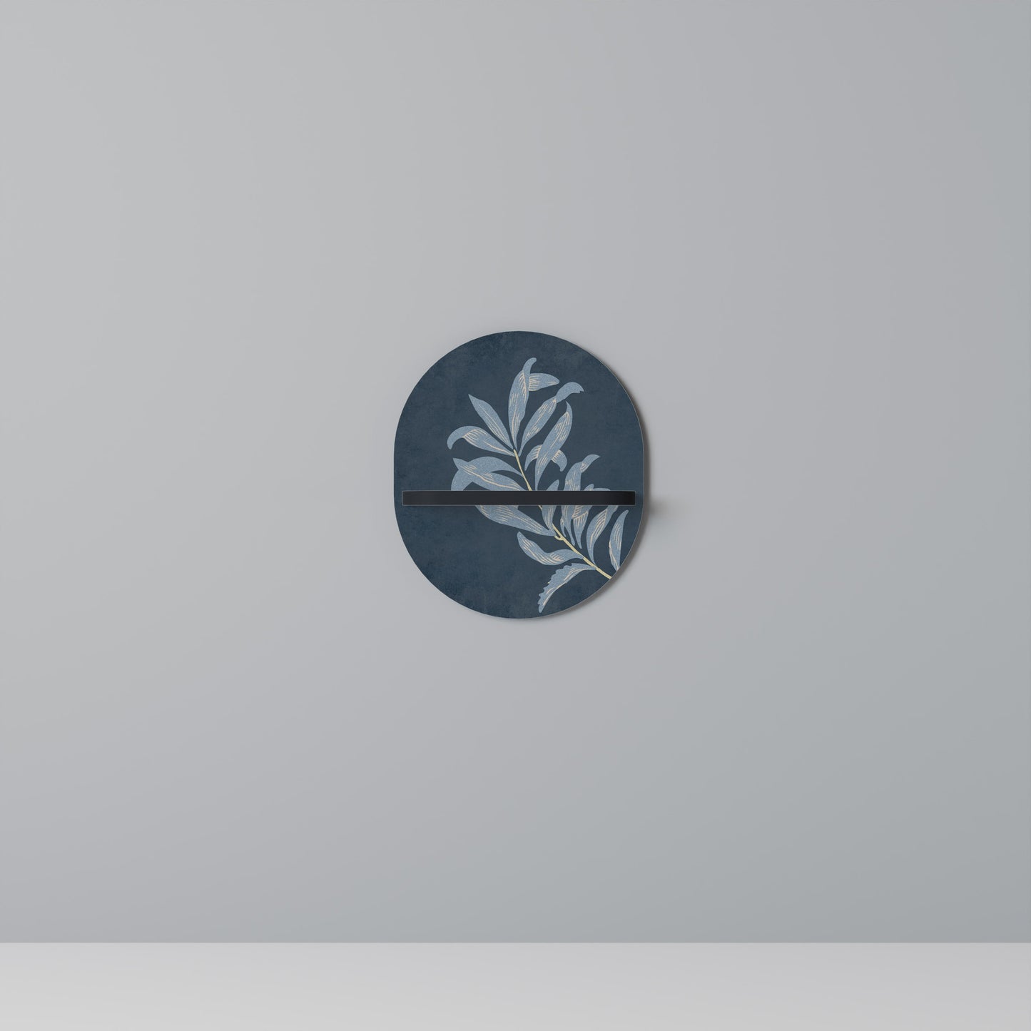 SHADOW BRANCH Mensola Ovale Decorativa con Finitura Nera