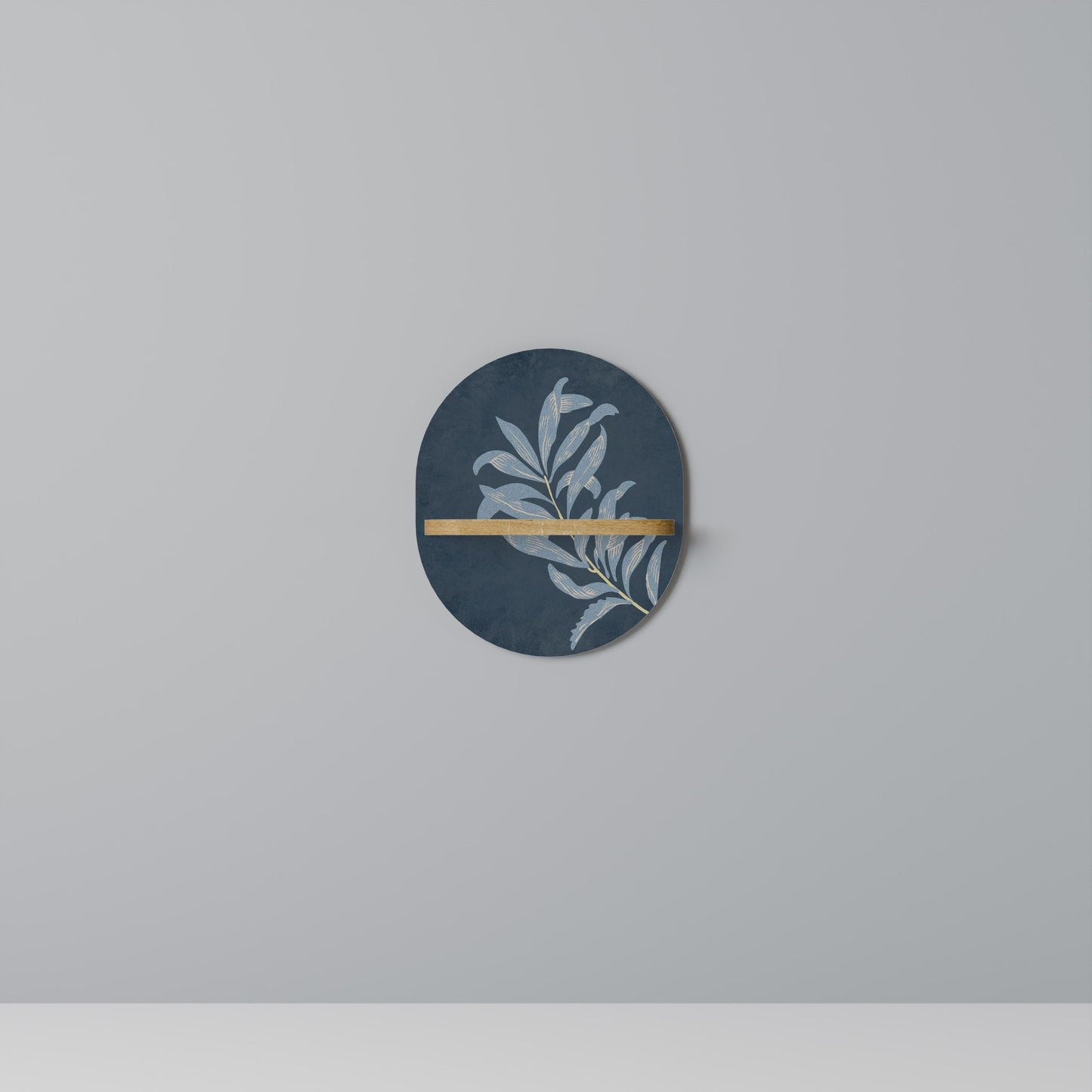 SHADOW BRANCH Mensola Ovale Decorativa in Effetto Rovere