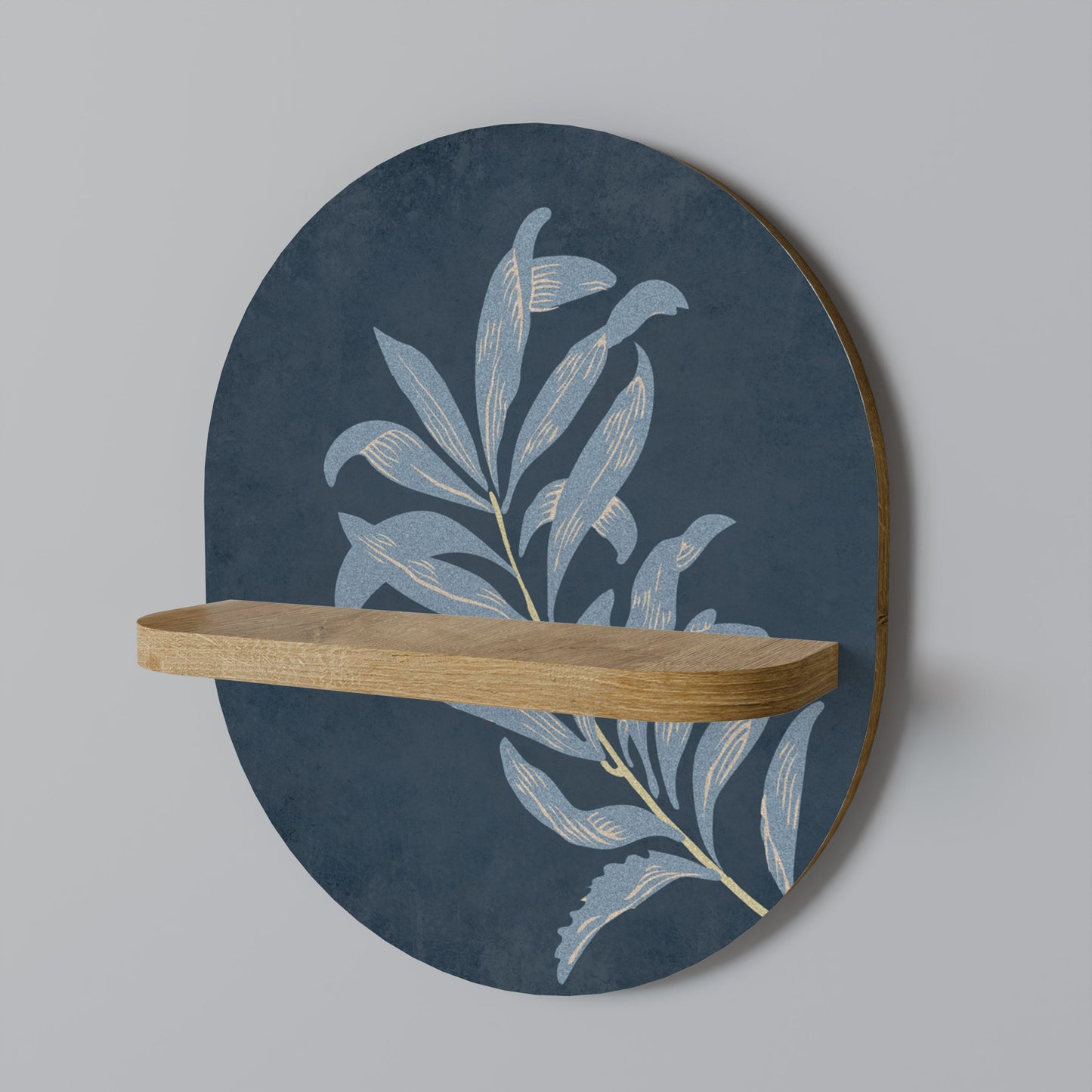 SHADOW BRANCH Mensola Ovale Decorativa in Effetto Rovere