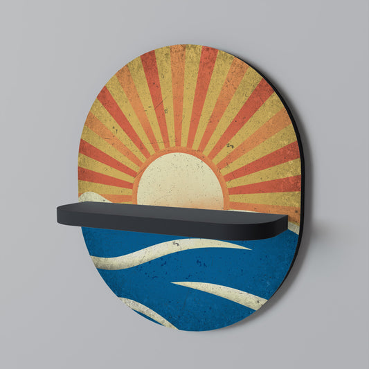 SUNNY SLIDE Oval Art Shelf In Black Finish